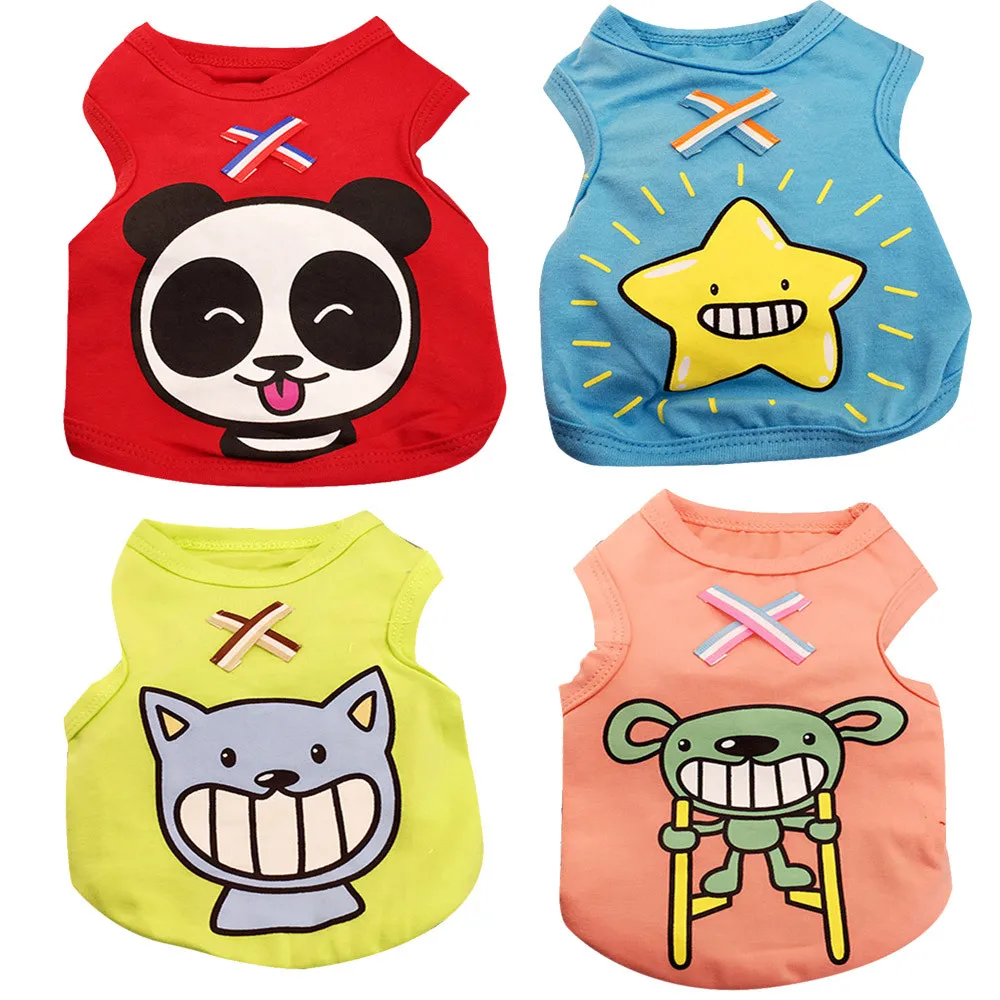 

Summer Dog Clothes Colorful Cute Pet Vest Clothing Small Puppy Costume Summer Apparel Koszulka Dla Psa
