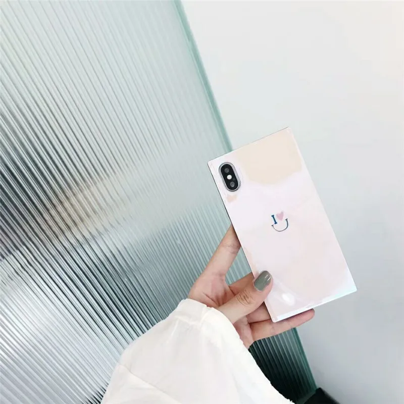 Роскошный квадратный чехол для телефона iphone X 8 7 6 6s plus задняя крышка простая Мода