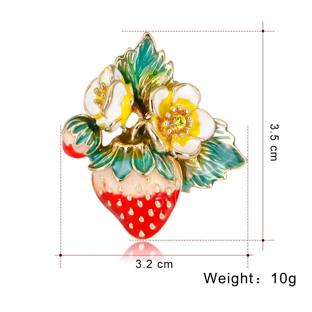 CHUKUI Trendy Red Strawberry Enamel Broochs For Men Women's Classic Vegetable Fruit Wedding Party Banquet Brooch Free Shipping (6)