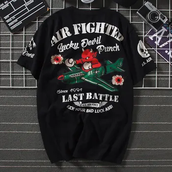 

2019 Summer Harajuku Fighter Printing Short Sleeve Unisex Women Femme Loose T Shirt Casual Men T-Shirt Tops Tees
