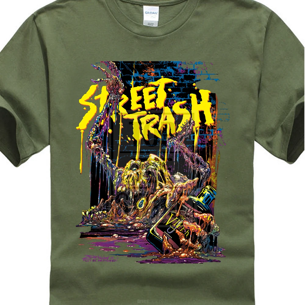 Fright Rags Street Trash фильм ужасов Футболка Черный Размер S до 4Xl - Цвет: Армейский зеленый