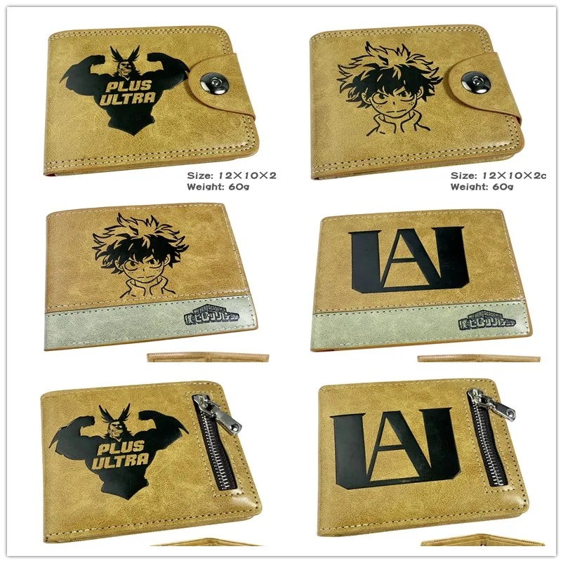 

My Hero Academia Leather PU Wallet Boku no Hiro Coin zipper Purse Izuku Midoriya card Holder Money bag Costume Cosplay Gift