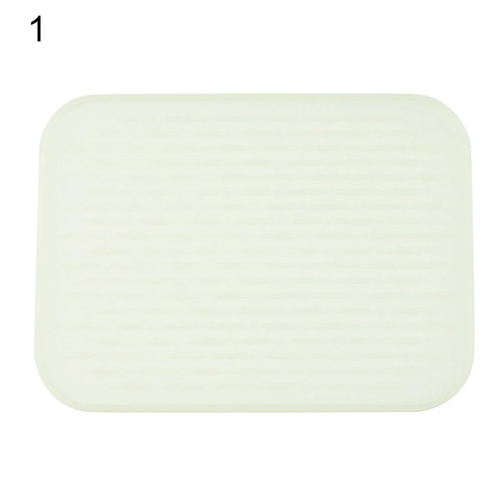 New Kitchen Silicone Heat Resistant Table Mat Non-slip Insulation Pot Pan Holder Pad Cushion Kitchen Pastry Bakeware Mats Placem - Цвет: Белый