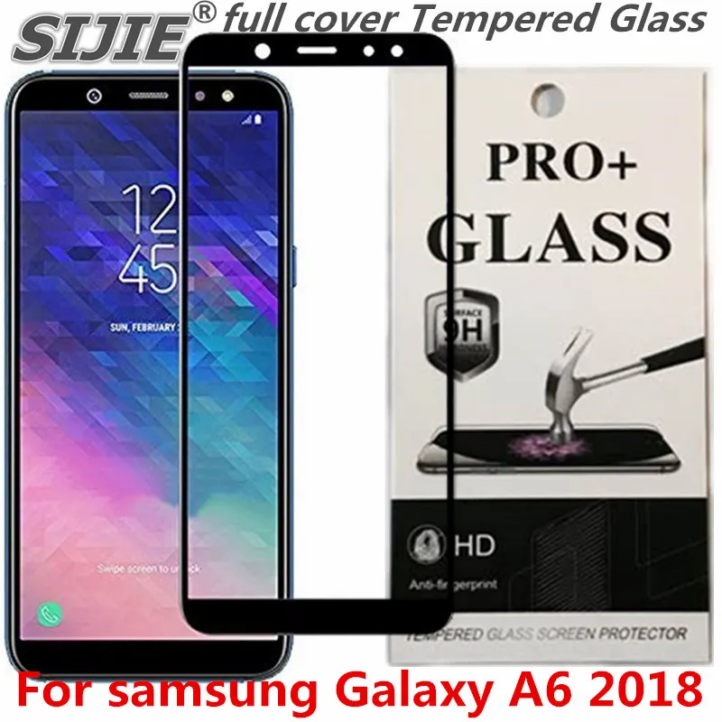 Полное покрытие из закаленного стекла для samsung Galaxy A6 2018 A 6 защитный чехол черного