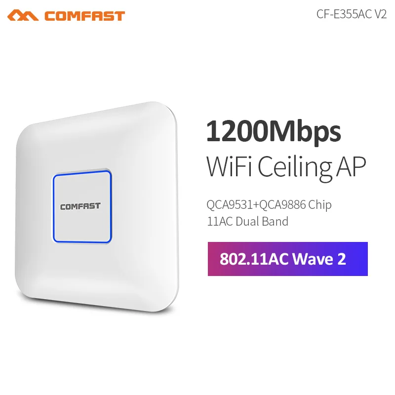 COMFAST двухдиапазонный беспроводной AP CF-E355AC 1200 потолочный wifi-маршрутизатор AP 802.11AC точка доступа 5,8 Г и 2,4 Wi Fi сигнала Усилители домашние 48 в POE