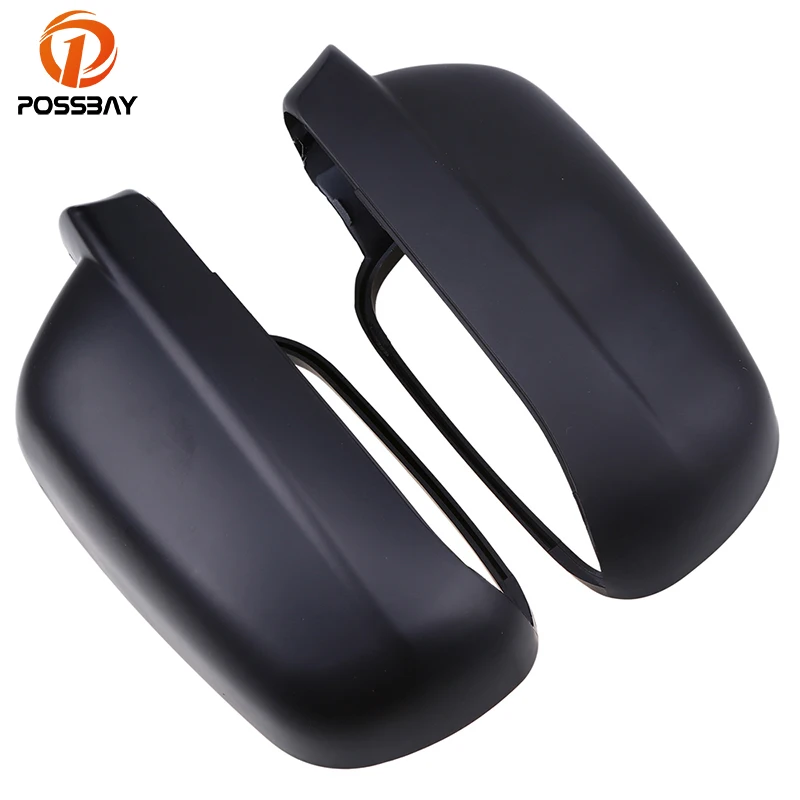 

POSSBAY Door Side Rearview Mirror Cover for VW Golf/R32/GTI/Rabbit 2004 Matte Black Car Rear View Mirrors Caps Plastic Shells