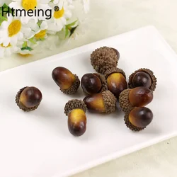 Set of 20 Realistic Artificial Acorn Decorations for Autumn Home and Kitchen Decor (Dark color)