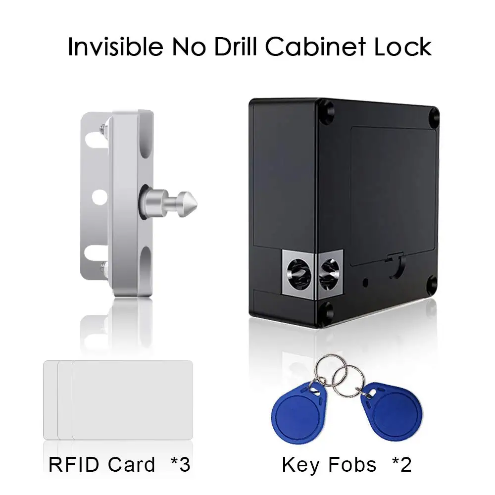 

Electronic Cabinet Lock Card Locker Hidden DIY Kit Fit for Wooden Drawer Cabinet,Drawer,Shoe Cabinet with RFID Card/Tag Entry