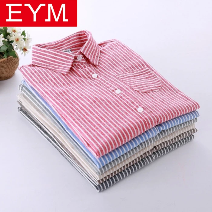 En Ligne 2018 Automne Nouveau Femmes Blouses À Manches Longues Rayé Blouse Chemise Marque Femmes Mode Casual Chemises Femelle Art Étudiant de La Jeunesse Tops