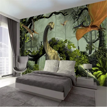 

beibehang wallpaper Custom wallpaper murals for any size photo 3D Dinosaur hentai theme mural background wall papel de parede