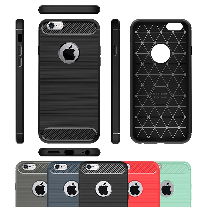 cheap Case For iPhone 6 Plus Cover iPhone 6s Plus TPU Soft Carbon Fiber Anti Knock Anti Skid Cover For Coque iPhone 6 S 6Plus Case