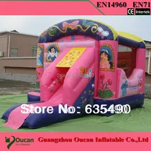 PVC5x4.4x4m tarpaulin inflatable bouncers with slide for kids and baby