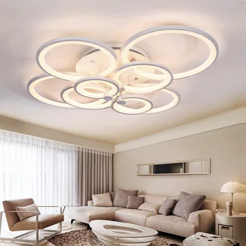 

Led Ceiling Lights For Living Room Rings Acrylic Modern Bedroom Surface Mounted Led Ceiling Lighting Fixtures AC110V 220V