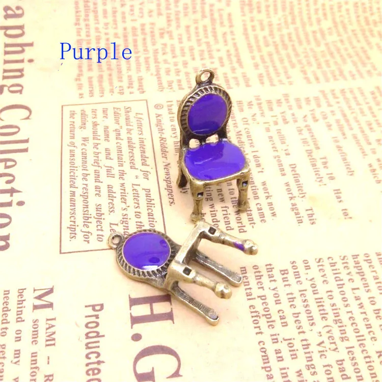High Quality 20 Pieces/Lot Antique Bronze Plated Enamel Vintage Chair Charms High Quality 20 Pieces/Lot Antique Bronze Plated Enamel Vintage Chair Charms