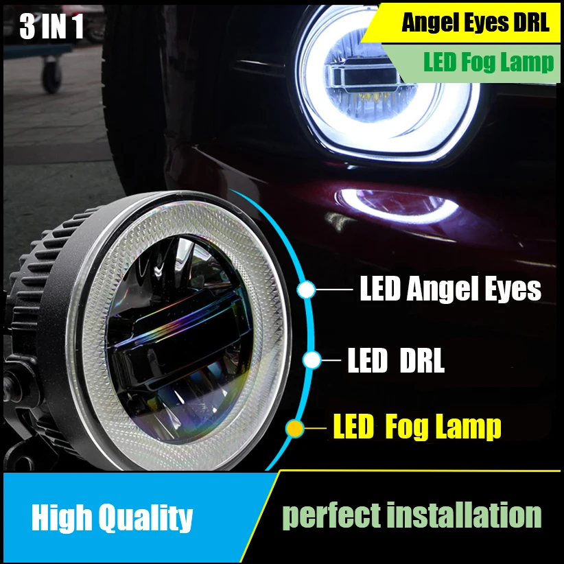 For 2005 2014 Citroen C5 LED Fog Lamp Angel Eyes Daytime Running Light