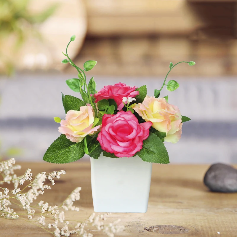 Flone Multiple Styles Artificial Cheap Butterfly Orchid Flower Bonsai Plant Fake Flowers Wedding Home Bedroom Garden Decoration (6)