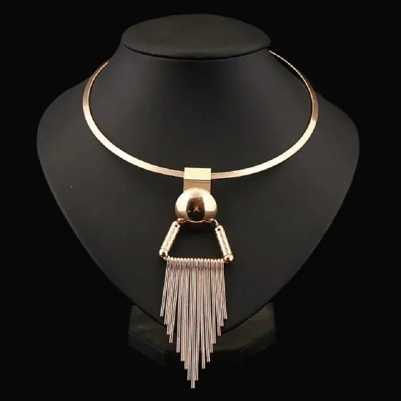 LUFANG модное серебряное длинное ожерелье с цепочкой в богемном стиле, ожерелье с большой кисточкой в стиле панк, женское ювелирное изделие