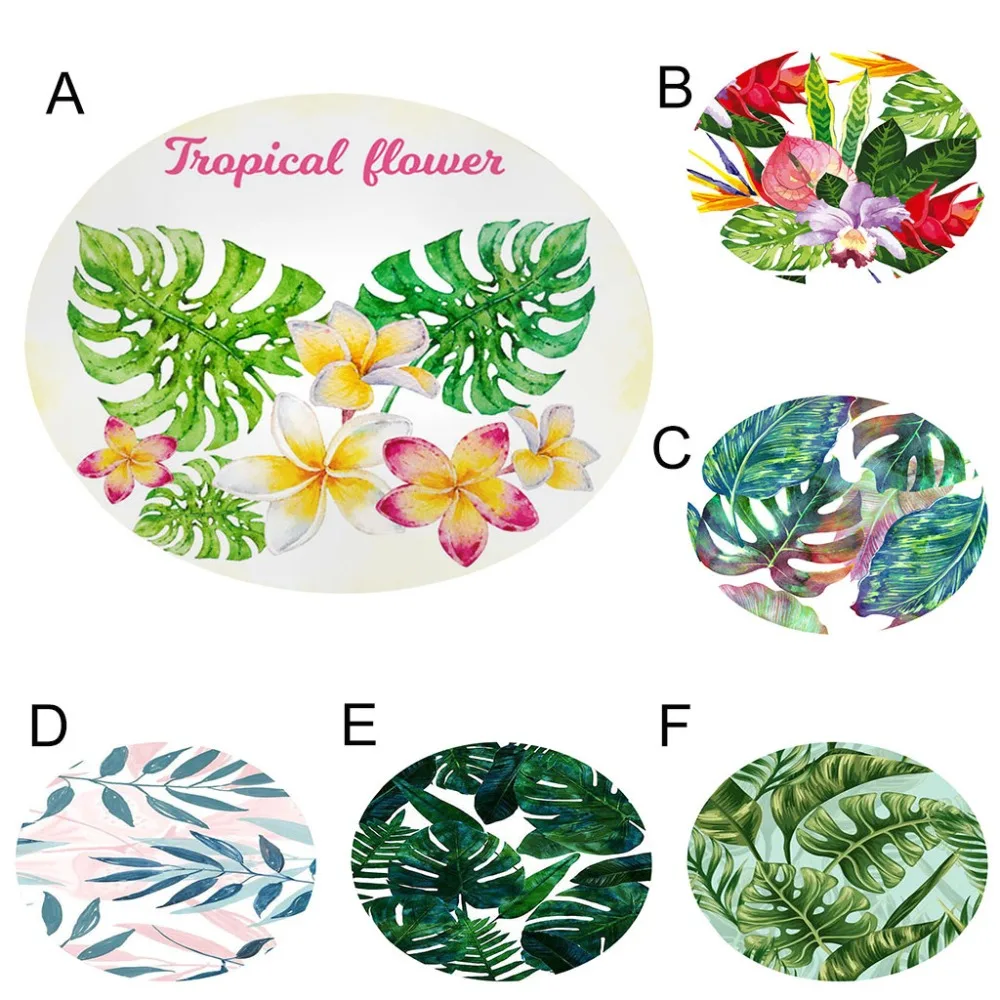 Тропические листья растений узор Круглый фланель коврик для ванной комнаты 80 см украшения современный 4,30