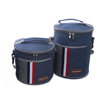 

2018 Factory Sale high quality Denim Lunch Bag Kid Bento Box Insulated Pack Picnic Drink Food Thermal Ice Cooler bag bottle bag