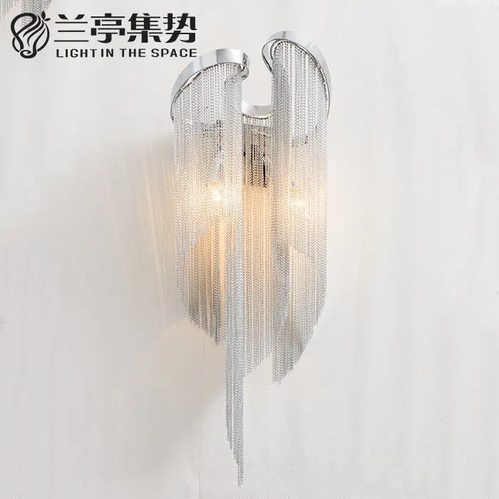

Modern Italian Design Aluminum Chain Wall Light Gorgeous Project Hotel Wall Sconce