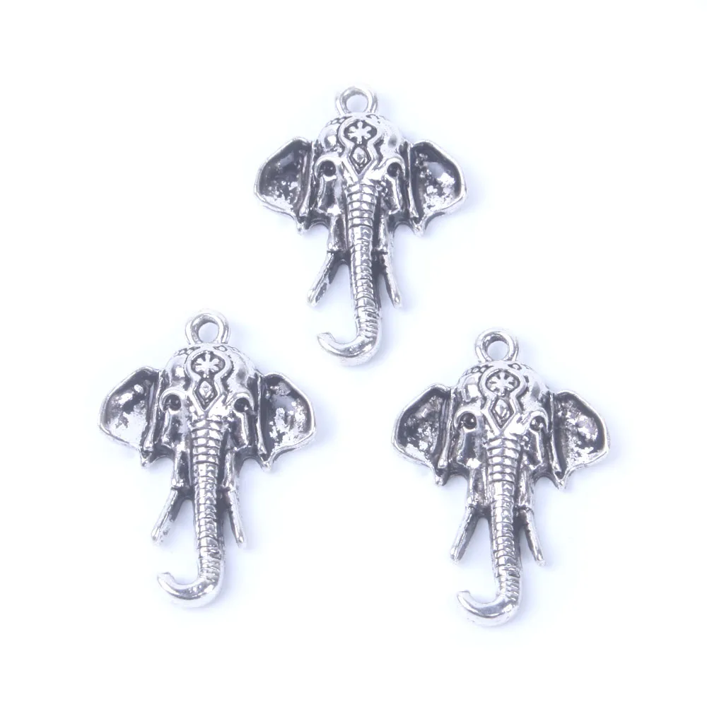 

10pcs/lot ancient silver elephant Metal Charm Pendant diy jewelry making Supplies Jewelry Findings wholesale 17mm*24mm
