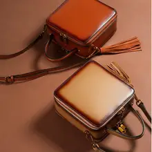 Спилок женская сумка краткое кисточкой леди клапаном сумка box формы женщин одно плечо сумка через плечо