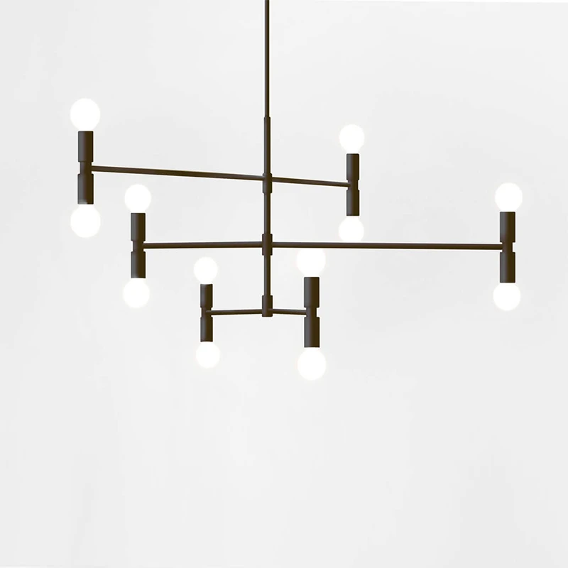  Post-modern Iron Art Chandelier Lighting Creative Bamboo Lustres LED Hanglamp Living Room Bedroom K - 32916913256