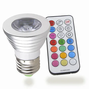 

RGB 16 Color LED Magic Bulb 3W E27 LED Spotlight Lamp + Wireless Remote Control