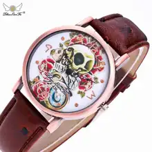 Zhoulianfa 2017 Fashion Women Leather Sport Skull watch WristWatch Female Quartz-watch women Clock Ladies Dress Wrist Watches