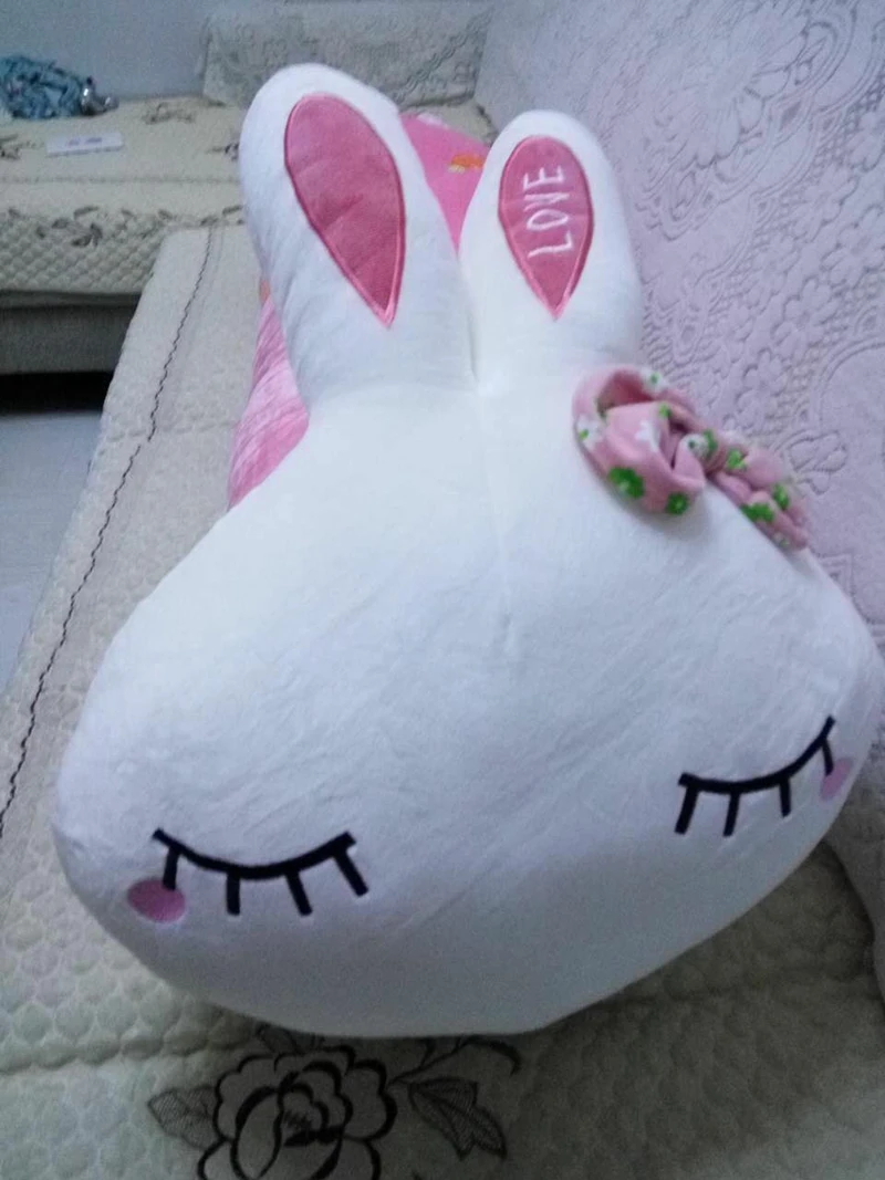 Dorimytrader Pop Cuddly Soft Cartoon Lying Bunny Plush Toy Large Stuffed Anime Rabbit Doll Pillow Gift for Girls Lover Present 130cm DY61999 (7)
