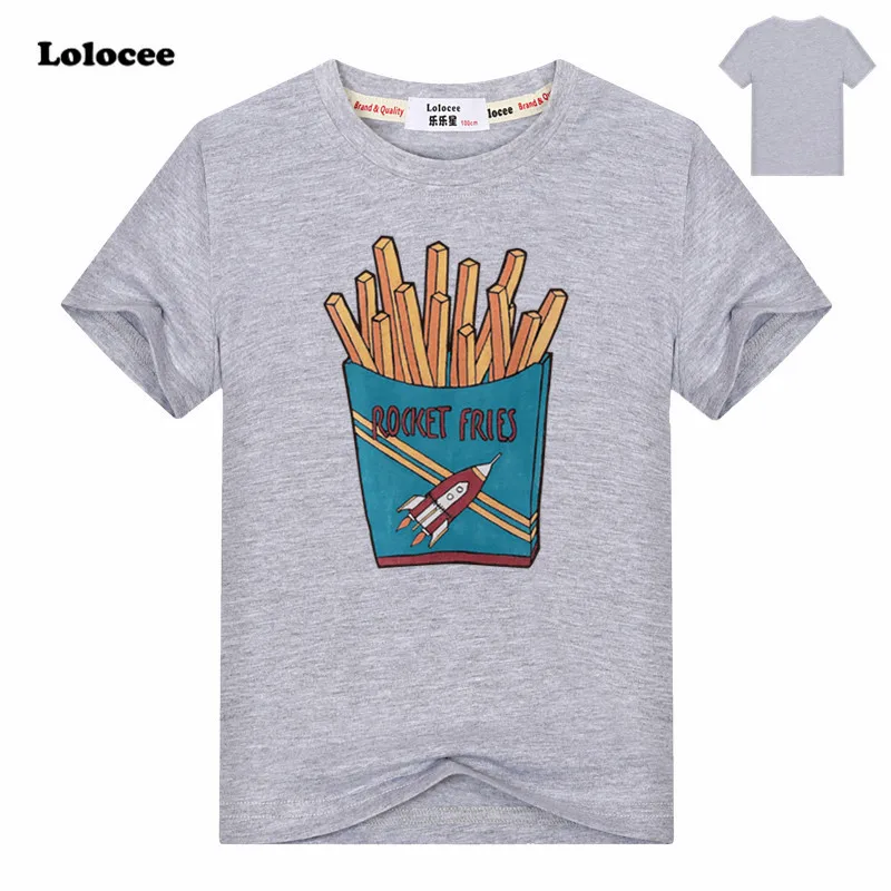 

Cartoon Rocket Fries Printed Kids T Shirt 2018 Summer Ice Cream Funny Baby Girls Boys Tops Tees 100%Cotton Harajuku T-Shirt