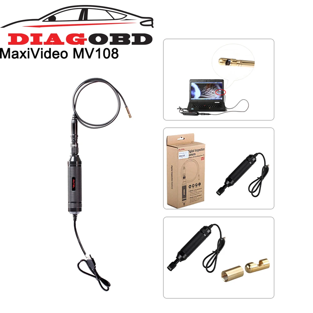 

Autel MaxiVideo MV108 8.5mm Digital Inspection Camera and perfect for inspecting most spark plug holes support maxisys