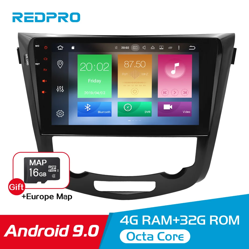 

10.1" Octa-Core 4G RAM Android 9.0 Car GPS Radio Player for Nissan X-Trail Qashqail 2014-2017 Video WIFI FM Stereo Multimedia