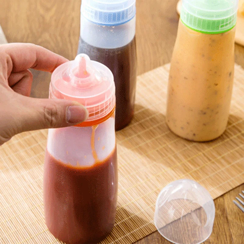 Plastic Squeeze Bottle Dispenser 8oz for Sauce Vinegar Oil Ketchup Oil Dispenser Cookling Tools Kitchen Accessories