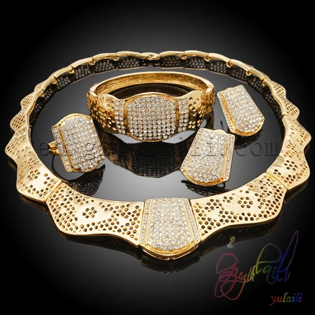 18 karat brazilian gold jewelry sets designer kundan