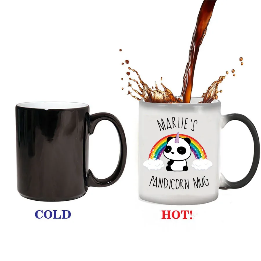 

Cartoon unicorn panda Coffee Mug Creative 350ml magic changing color Mugs moring milk tea mug cup drop shipping
