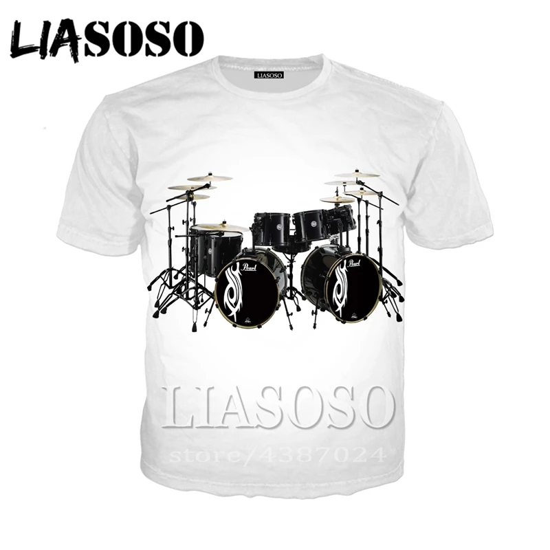 LIASOSO модная футболка 3d принт барабанная установка Топ Костюм Рок t Мужчины wo Мужская Уличная одежда с мотивами из аниме футболка Harajuku рубашки с коротким рукавом E350 - Цвет: 22