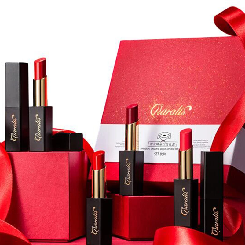 

2018 Commemorative Edition Lipstick Set Waterproof Easy To Wear Make Up Long-lasting Cosmetics 4 Color Moisturizer Gift Present