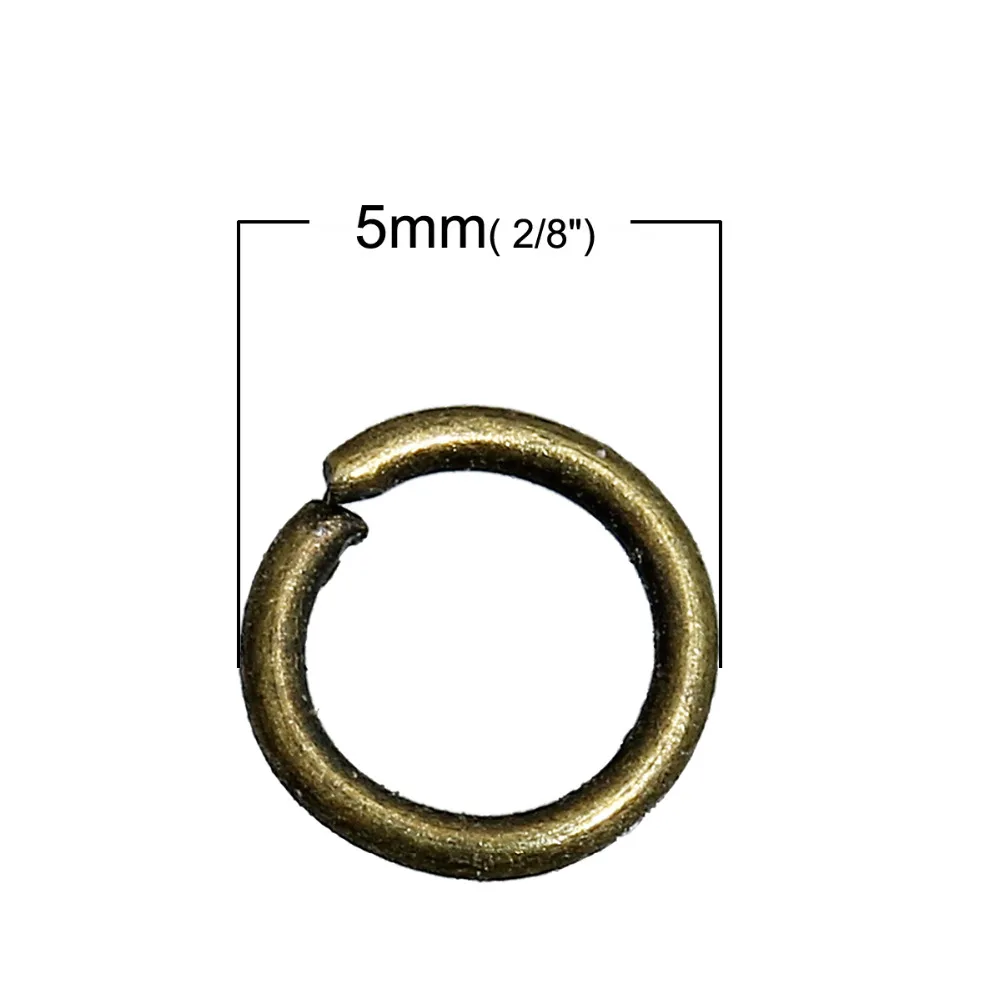 Doreen Box Lovely 1200 шт. бронзовое Открытое кольцо 5 мм Диаметр.(B01782