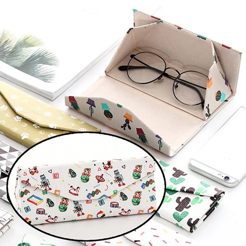 

(No Glasses) 11 Types Lovely Fold Up Sunglasses Case Protable Light Triangular Fold Glasses Eyeglass Sunglasses Protector Box