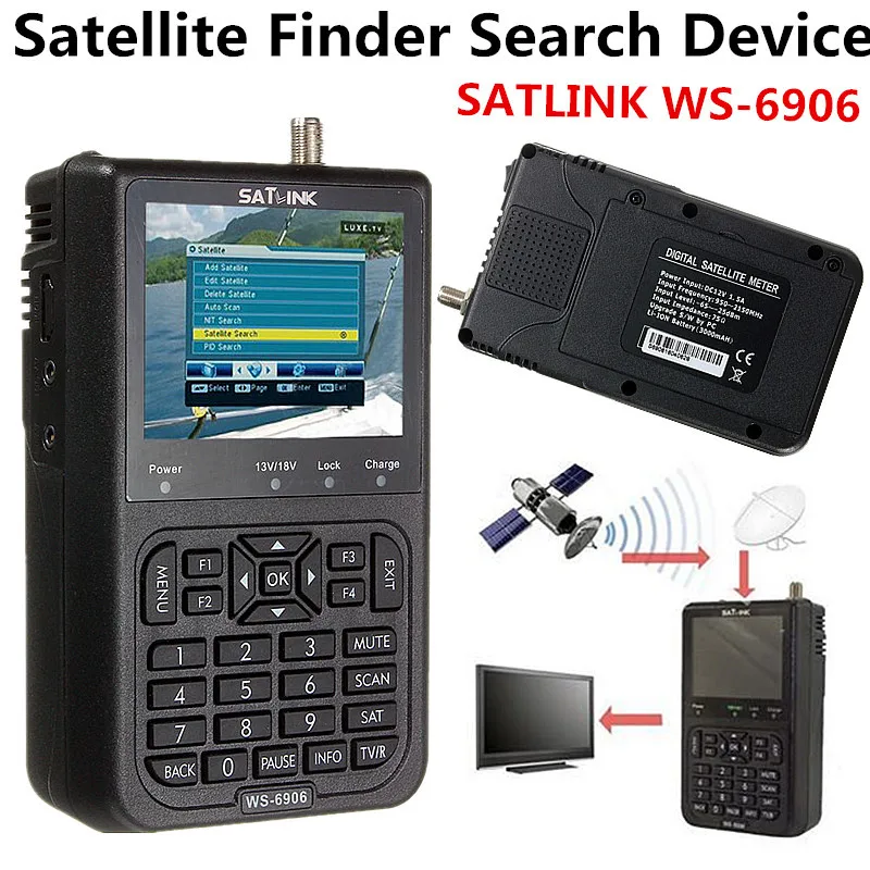 

3.5inch Digital LCD Satellite Signal Finder Meter FTA Dishnetwork SAT link WS-6906 DVB-S Stable Performance Satellite Finder