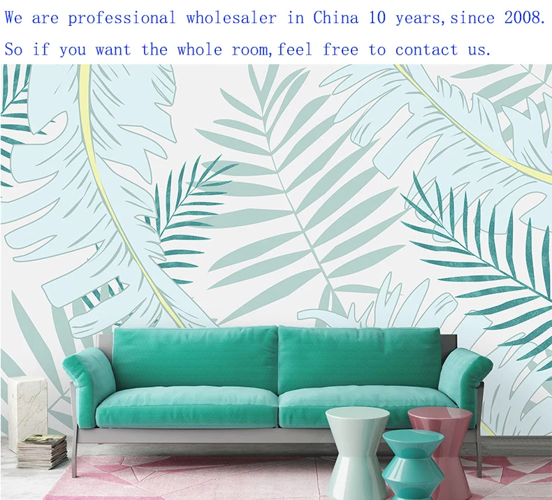 Bacaz Original 3d Leaf Wallpaper Mural for Bedroom Sofa Background 3d Mural Wall paper 3D Leaf Sticker