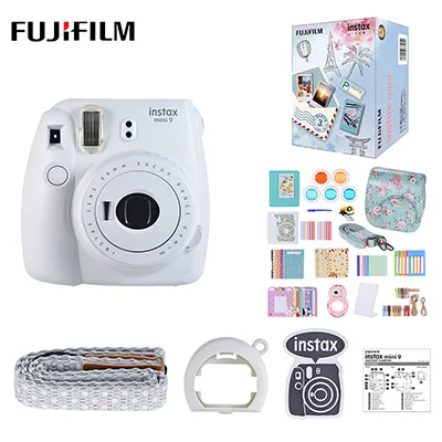 5 цветов Fujifilm Instax Mini 9 мгновенная камера фото камера+ 30 листов Fujifilm Instax Mini пленка+ 13 в 1 комплект камера сумка чехол - Цвет: White