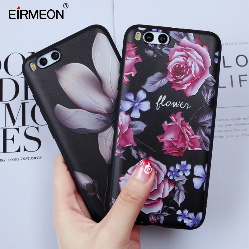 

EIRMEON Soft Silicone Black Phone Case For Xiaomi 6 8 SE 5X Redmi 4A 4X 5A Note 4 4X Relief Matte Luxury Cover For Redmi 4X 5A