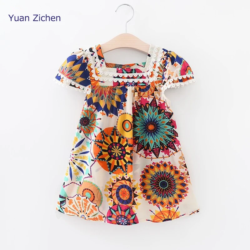 Dress Girls Costume 2017 Baby Girls Summer Kids Print Party Printing Dresses Princess Kid Dresses for Girls Clothes infant dress