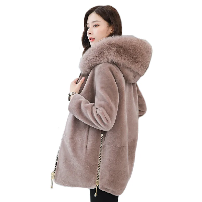 Winter Fake Fur Coat Female 2018 New Long Hooded Fake Fur Coat Female ...