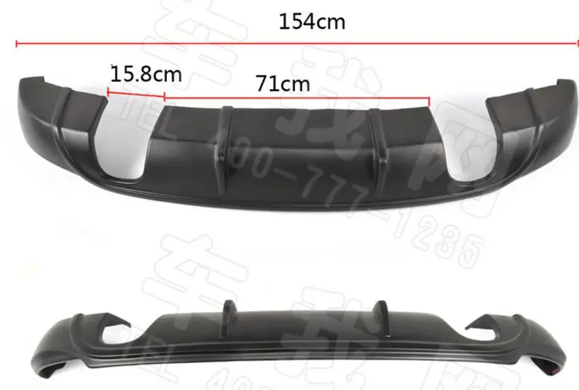  JIOYNG ABS PRIMER CAR REAR BUMPER LIP  AUTO REAR DIFFUSER COVER FOR Vw Volkswagen POLO 2011 2012 20
