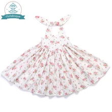 Одежда для маленьких девочек; коллекция года; брендовые летние платья для девочек; винтажный цветочный принт; с открытой спиной; с галстуком-бабочкой; вечерние платья принцессы для девочек