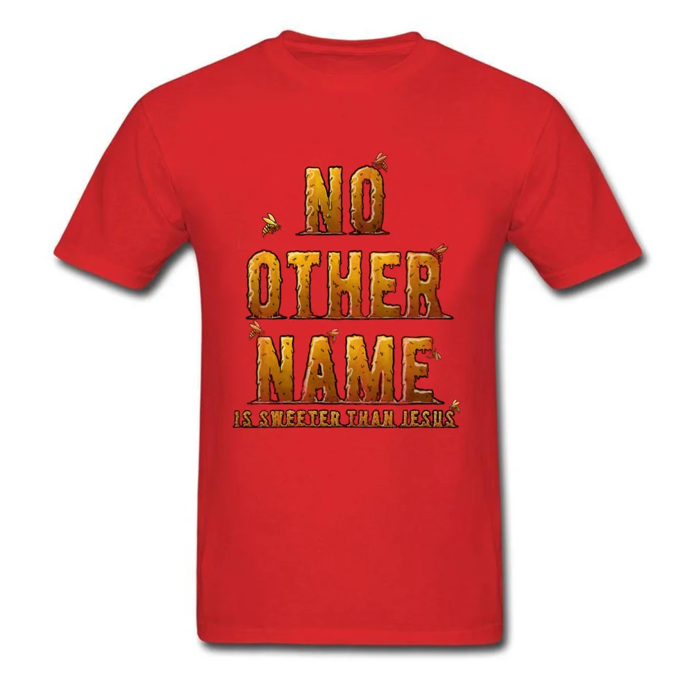 2018 Fashion Adult Top T-shirts Design Printed On Tops T Shirt Pure Cotton Short Sleeve Printed Top T-shirts O Neck No Other Name Is Sweeter Than Jesus red