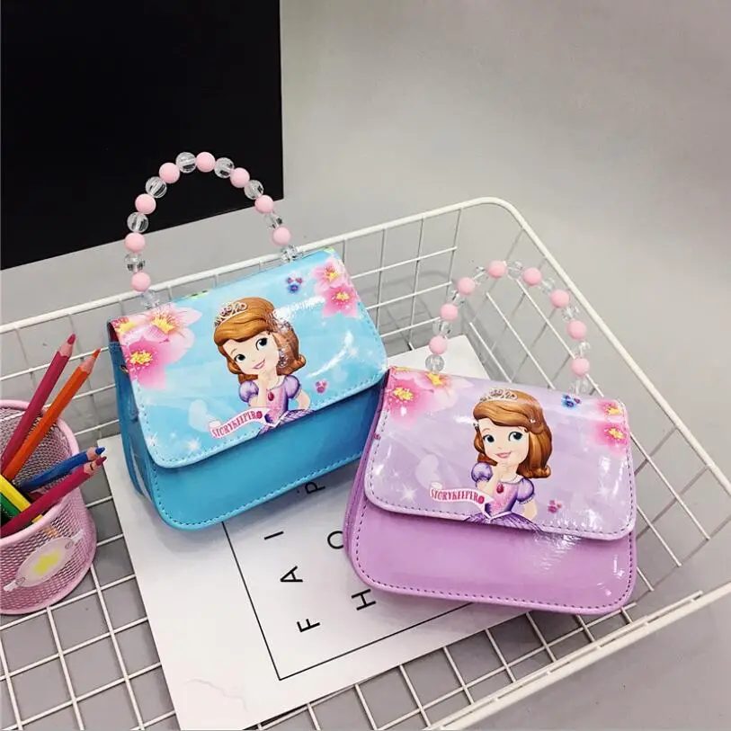 

2019 New Pu Leather Minnie Handbag Children sofia Shoulder Bag For Girl Boy Cute Mini Bags Kids Cartoon Zipper Messenger Bag